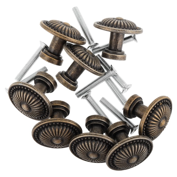 VERDANVERSE 8 Sets Modern Drawer Pull Knob Zinc Alloy Dark Brown Round Cabinet Handles for Interior Decoration