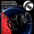 thumbnail image 4 of Allytechgroup Compatible with iPhone 16 Case with 1 Pack Screen Protector, Slim Fit 360° Ring Holder Shockproof Kickstand Magnetic Car Mount Supported Non-Slip Protective, for Women Men, Red, 4 of 11