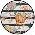 thumbnail image 1 of Pumpkin Round Floor Mat Non-Slip Wsahable Round Area Rug for Bathroom Entryway Living Room Bedroom Home Decor - -, 1 of 5