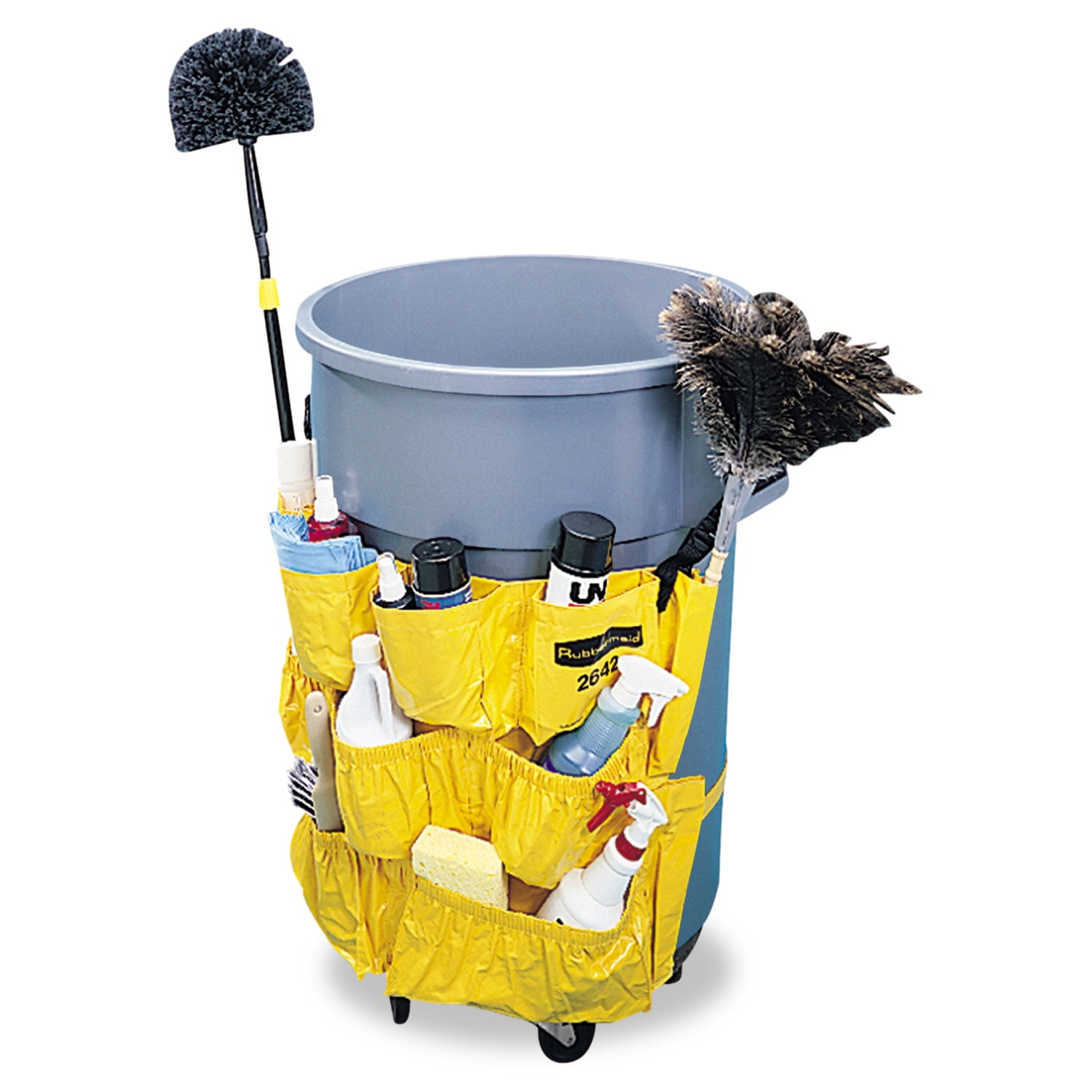 Rubbermaid Brute Caddy Bag, 12 Pockets, Yellow