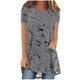 thumbnail image 1 of Tops Cortos para Mujeres Casual Impreso Delantero Corto Espalda Larga Manga Corta Raglan Cuello Redondo Superior, 1 of 5