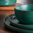 thumbnail image 3 of Plates and Bowls Sets, 12 Pieces Stoneware Dinnerware Sets, Dishes Set for 4, Microwave and Dishwasher , Dark Green, 3 of 5