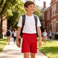 thumbnail image 7 of biudgviw Boys Shorts Kids Quick Dry Running Athletic Shorts Breathable Casual Elastic Waist Shorts Summer Pull On Training Shorts, 7 of 7
