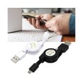 thumbnail image 5 of Câble Rétractable Micro USB A vers USB 2.0 B Mâle Chargeur de Synchronisation de Données pour Android-Noir, 5 of 5