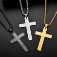 thumbnail image 5 of Stainless Steel Lord's Prayer Cross Pendant Necklaces for Men Women Cross Necklace With 24 Inches Stainless Steel Link Chain Bible Verse Jewelry Gift, 5 of 9
