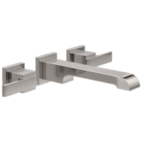 Delta Ara Two Handle Wall-Mount Bathroom Faucet Trim in Stainless (Valve Not Included) T3567LF-SSWL