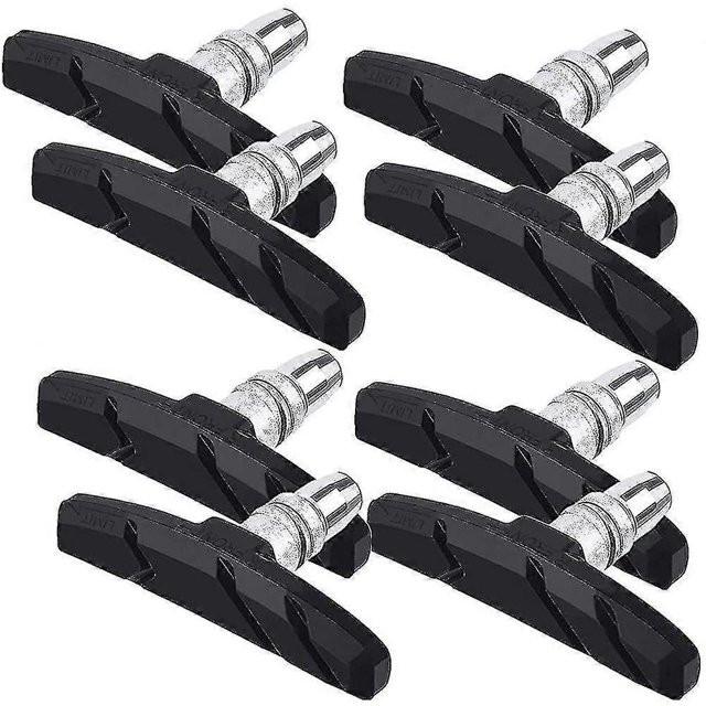 CHAO Juego de 4 pares de pastillas de freno para bicicleta en forma de V, 70 mm, color negro