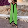 thumbnail image 4 of Sexy Vestido Casual para las Mujeres Cuello en V sin Mangas Bloque de Color Suspendidos Suéter, Vestido de Moda para Diario, 4 of 9