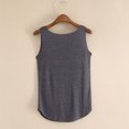 thumbnail image 4 of WREESH Womens Summer Loose Tank Tops Solid Color Scoop Neck Sleeveless Blouses Bottom Shirt Dark Gray, 4 of 6