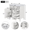 thumbnail image 2 of 30'' Bathroom Vanity, Bathroom Storage Cabinet With Sink, 2 Drawers, Flippable Drawer, Retro Handle Multi-Functional Independent Modern Storage Cabinet, 2 of 7