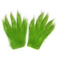 thumbnail image 1 of Par de guantes de peluche verdes de Navidad, guantes de peluche para cosplay, Navidad, Halloween, carnaval, fiesta de graduación, accesorios para disfraces de actuación, 1 of 5
