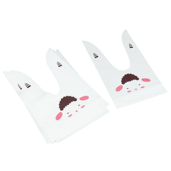 50Pcs EVA Lamb Snack Bags - 9.1x5.3 Inch Long Ear Gift Bags for DIY Baking Packaging