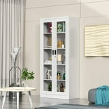 STANI Curio Cabinet Glass Display Cabinet with Glass Door & 4 ...