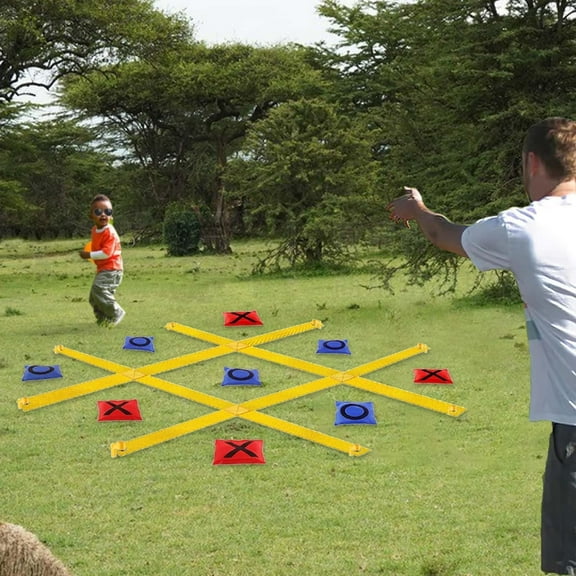 tapify Giant Tic Tac Toe Bean Bag Toss Game Sets Nylon Red/Blue, 48 x 48 Inches, 16 oz