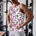 thumbnail image 5 of Pofeuu Orchids Flowers Print Men's Workout Tank Tops Sleeveless Muscle Gym Shirt Quick Dry-Small, 5 of 7