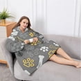 thumbnail image 5 of Oversized Wearable Blanket Hoodie,Dog Paw and Bone Sherpa Blanket Hoodie with Super Pockets,Super Warm Fuzzy Pullover for Women & Men, 5 of 6