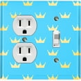 thumbnail image 1 of Metal Light Switch Plate Cover Gold Royal King Queen Crown KIN008, 1 of 13
