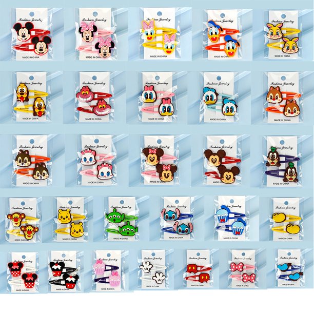 10/56 Uds. Pinzas para el pelo bonitas de Disney Mickey Minne Mouse para niñas, adornos para el pelo de dibujos animados coloridos, diadema, horquillas, accesorios para el cabello Gao Jinjia LED
