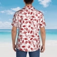 thumbnail image 3 of Lsque Red Football pattern Hawaiian Shirt for Men, Unisex Summer Beach Casual Short Sleeve Button Down Shirts-X-Large, 3 of 9