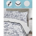 thumbnail image 4 of Quilts Twin XL Size, Pastoral Flowers Soft Comforter Bedding Set for Bed, Vintage Haze Blue Farmhouse Plant Lightweight Quilted Bedspread with Pillow Cover(2 Pieces) for All Season, 68x98 Inch, 4 of 6