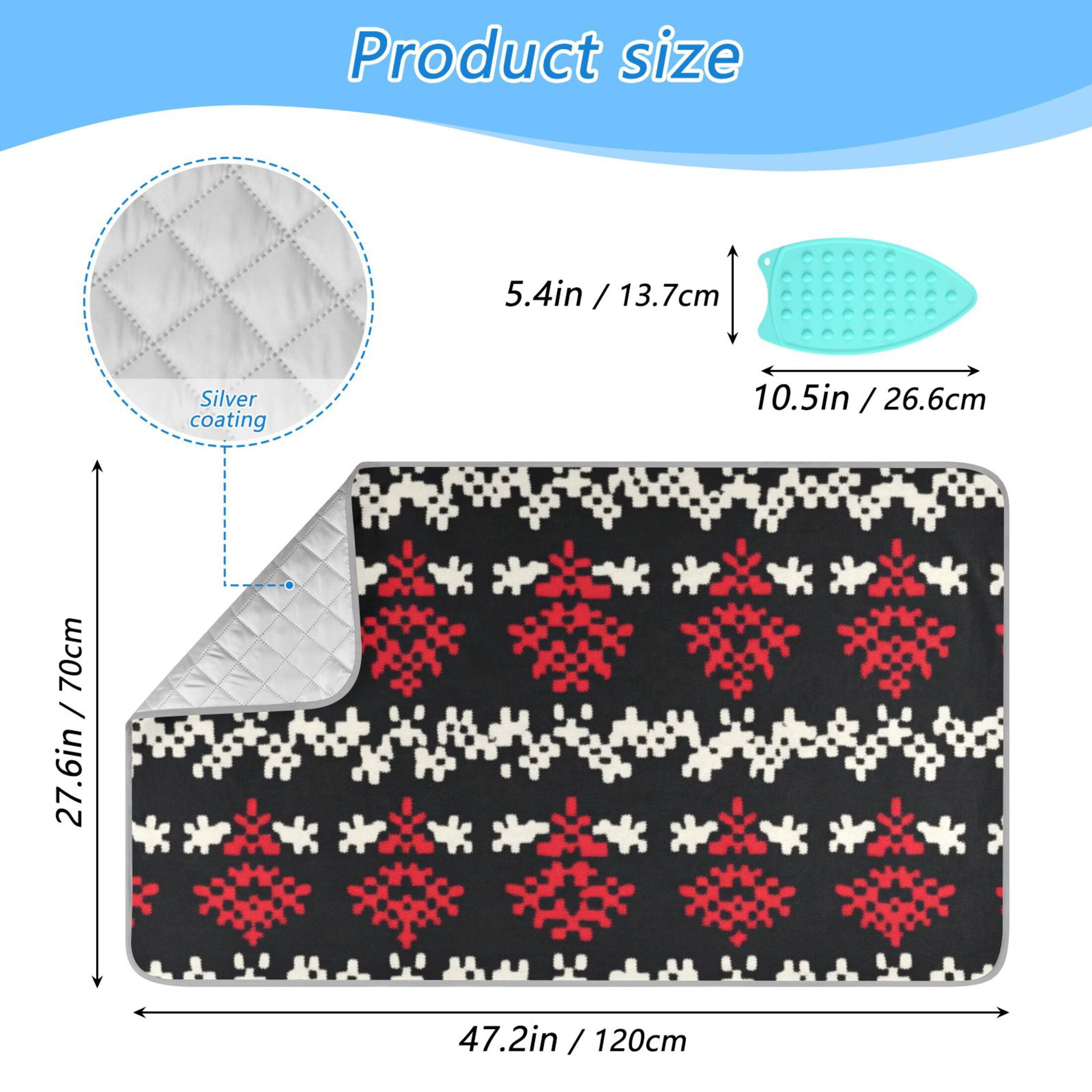 Abstract Christmas Tree Patterns Ironing Mat Blanket Portable Travel Ironing Pad Heat Resistant Pad 47.2" x 27.6”