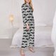 thumbnail image 3 of Balery Bat Conjunto de Pijama con Estampado para Mujer, Conjunto de Dos Piezas con Manga Larga, Ropa de Dormir Suave con Bolsillos, Pijamas Cómodos-Medium, 3 of 7