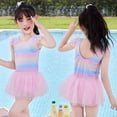 thumbnail image 2 of YANGXINX Girls Swimsuit Sparkling Mesh Funny Scale Printed Bathing Skirt for Beach Play Pool Swimwear Ruffled Comfy Bathing Sets swimsuit for girl, 2 of 9