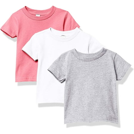 

Marky G Apparel Baby and Toddler Short-Sleeve T-Shirts 100% Cotton Jersey Crew-Neck Tee 6M Hot Pink/White/Heather(Pack of 3)