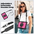 thumbnail image 7 of Case for Lenovo Tab M9 9.0 Inch 2023 Released TB-310FU with Screen Protector, 360 Degree Rotating Kickstand Hand Strap Heavy Duty Shockproof Cover with Shoulder Strap, Rose PC, 7 of 7