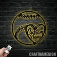 thumbnail image 3 of Craftnamesign Custom Baseball Heart Metal Sign, Base ball Metal Sign, Baseball Player Name Sign, 3 of 5