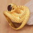 thumbnail image 2 of NOVICA Gold-plated garnet cocktail ring, 'Golden Cobra Queen', 2 of 7
