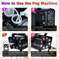 thumbnail image 2 of yeacher Remote-Controlled LED Smoke Machine with Timer and Color Selection for Parties, Halloween, Christmas - Black, 500W, 90-130V, Plastic & Metal Handle, 2 of 6