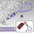thumbnail image 2 of Vehicle Faux Crystal Keychain Ring Key Fob Accessories Universal with Bling Rhinestones Replacement Purple, 2 of 7