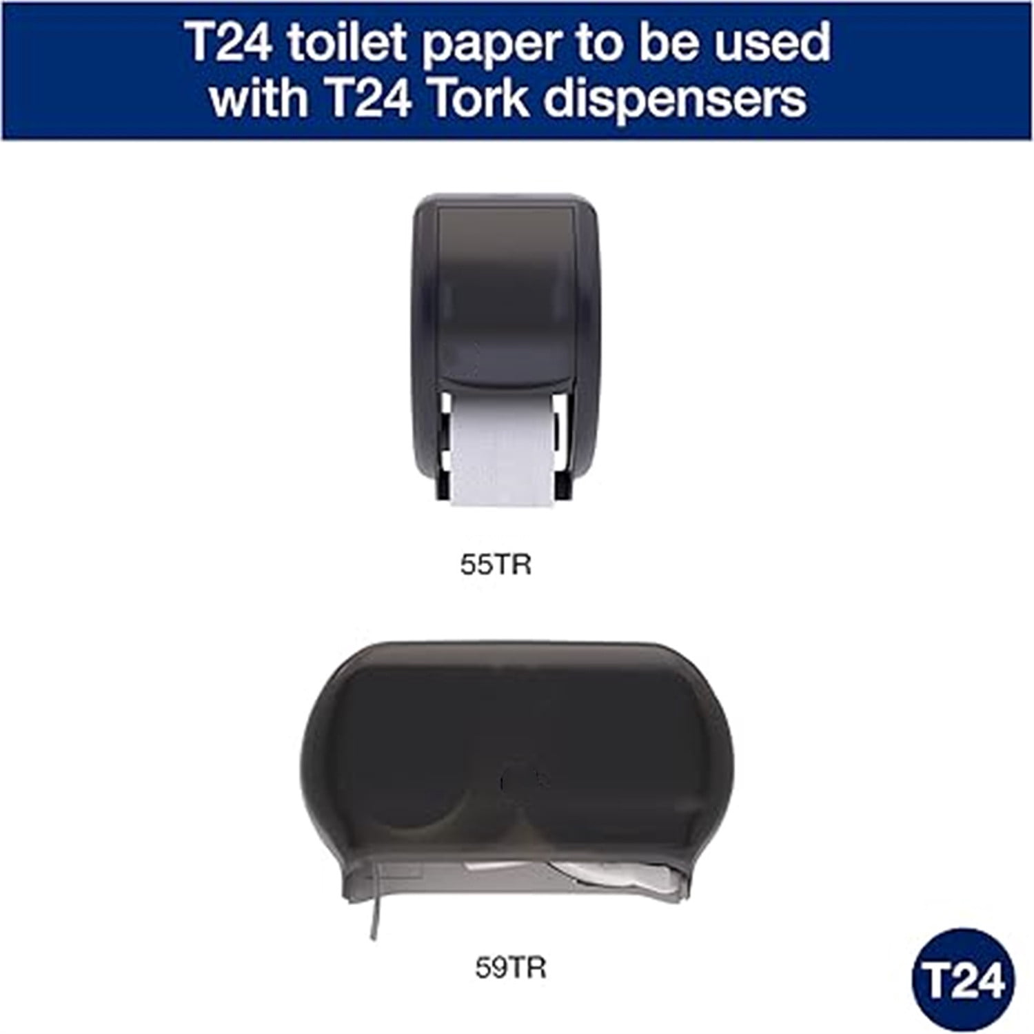 Advanced Toilet Paper Roll, White, Compatible with T24 Dispensers, 2-ply, Soft Tissue, 80 rolls x 500 sheets