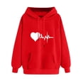 thumbnail image 2 of WJHWSX Womens Hoodies,Hoodies for Women,Easy Care,Stretch Fabric,Polyester,Red,M(US:6), 2 of 3