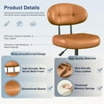 thumbnail image 5 of Misolant Vanity Chair with back, Small Armless Cute office Chair with wheels and Lumbar support, Comfy PU Leather Desk Computer Chairs with Adjustable Height, 360°Swivel for Home Bedroom Office, 5 of 15