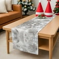 thumbnail image 6 of Christmas Table Runner Silver Xmas Ball Table Runners Snowflakes Cotton Linen Dresser Scarf Kitchen Dining Table Decor for Christmas Holiday Party Decor 13x36 Inch, 6 of 9