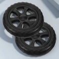thumbnail image 1 of HINTRMENT 2Pcs Replacement Wheels For Grocery Wagon Black Plastic Load Bearing, 1 of 5
