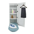 thumbnail image 3 of DENEST White Ironing Board Cabinet Wall Mounted Storage Cabinet Foldable with Mirror, 3 of 12