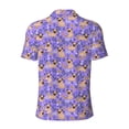 thumbnail image 4 of Rocae Pugs and Flowers for Men's Short Sleeve Polo Shirt, Quick Drying Performance Moisture Wicking Sports Men's Golf Shirt Small, 4 of 9