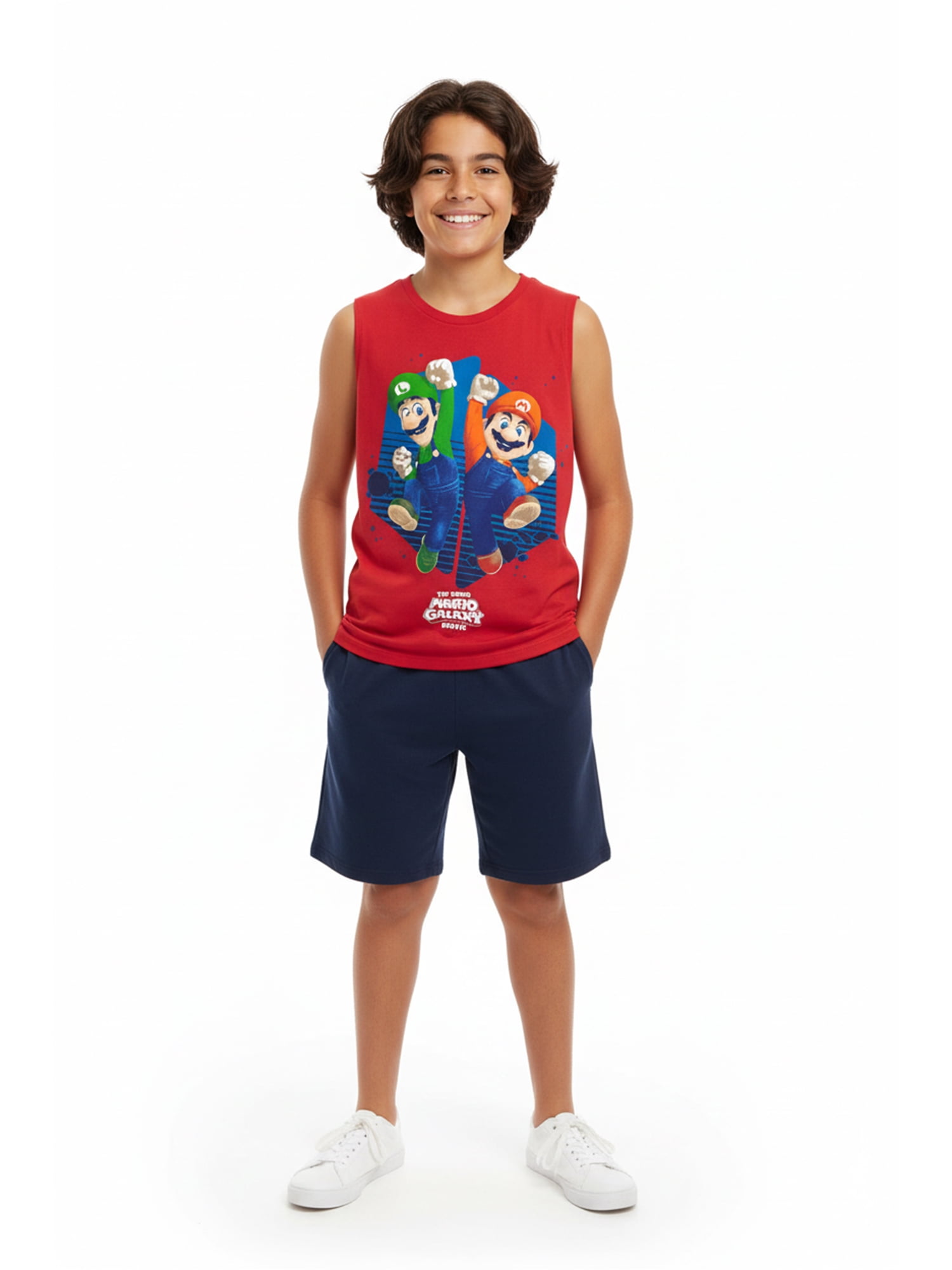 Super Mario Galaxy Boys Graphic Muscle Tank Top, Sizes 4-18