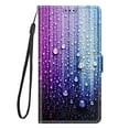 thumbnail image 3 of Feishell Wallet Case for Samsung Galaxy S23 6.1 inch,Shockproof Stylish Pattern PU Leather Magnetic Clasp Folio Flip Holder Card Slots Slim Phone Cover with Wrist Strap,Purple Blue Water Droplets, 3 of 9