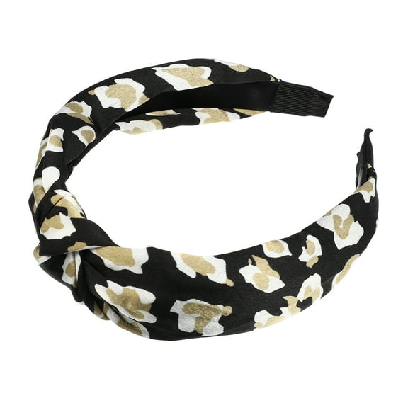 Vocoste 1 Pc Leopard Pattern Knotted Headbands Women Hairband Hair Hoop Black