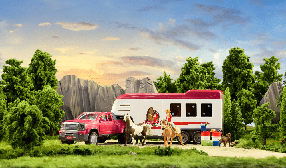 Schleich Lakeside Truck and Trailer Car Playset, 119 Count