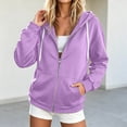 thumbnail image 2 of JUjie Womens Zip Up Hoodies High Neck Fleece Jackets Oversized Sweatshirts Fall Fashion 2026 Sweaters Winter Clothes Purple XXXL, 2 of 5