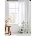 thumbnail image 3 of Sheer Curtains 108 Inches Long, Eucalyptus Leaves Semi Sheer Curtains Light Filtering Window Treatment, Watercolor Sage Green Gold Branches Privacy Voile Drapes for Living Room Bedroom 52x108 Inch, 3 of 7