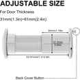 thumbnail image 4 of Door Viewer Peephole, 220-degree Door Viewer, 7/8 Inch Pipe Diameter Peephole with Privacy Cover for 1-3/8" to 2-3/8" Doors (Silver), 4 of 5