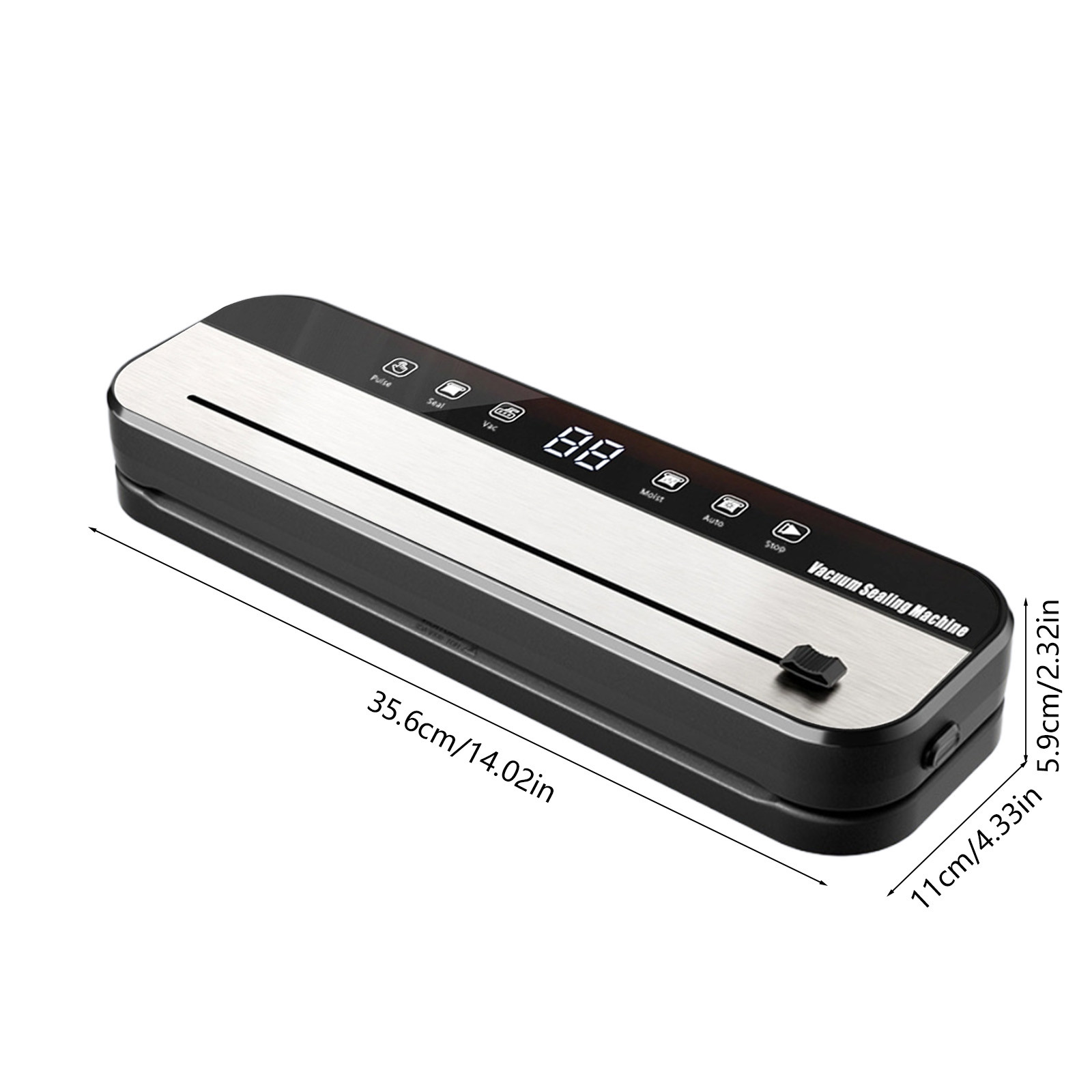 Vacuum Sealer Machine with Built-In Bag Cutter, Wet/Dry Modes and Container Hose Port, Stainless Steel Automatic Food Preserver with 100 Vacuum Bags for Home and Commercial Use