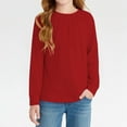 thumbnail image 2 of lkfuzj Girls Shirts for 5-14 Years Long Sleeve Crewneck Pullover Tops Solid Color Loose Fit Sweatshirts Fashion Casual Tunic Blouses for Kids 5-14 Years - Red, 2 of 10