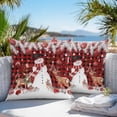 thumbnail image 5 of Boanket Outdoor Pillow Covers 24 x 24 Inches, Red Christmas Plaid Waterproof Throw Pillow Cover Set of 2, Snowman Elk Balls Snowflake Xmas Decorative Square Cushion Covers for Patio/Tent/Couch/Garden, 5 of 7